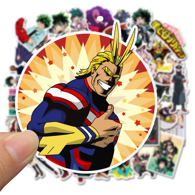 Bộ 50 miếng sticker My Hero Academia kháng nước trang trí ván trượt/ván trượt tuyết/máy tính kiểu graffiti cổ điển