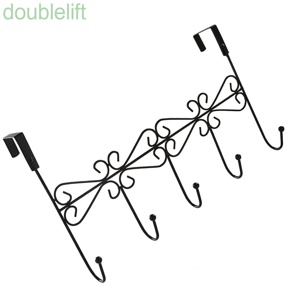 Giá đỡ treo mũ gắn cửa bằng kim loại kèm 5 móc trang trí nhà ở/văn phòng