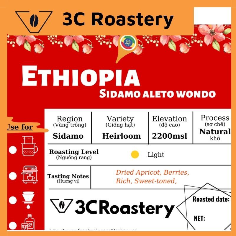 Cafe arabica, cà phê pha V60, ủ lạnh cold brew gồm hạt Ethiopia Wondo, Lạc Dương sơ chế ướt và yếm khí 3C ROASTERY | BigBuy360 - bigbuy360.vn