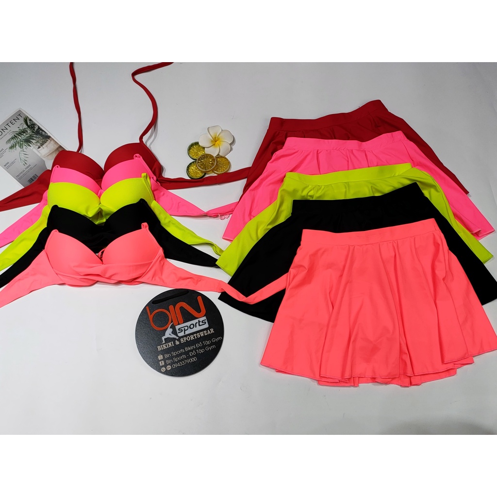 Bikini Bộ Bơi Nữ Hai Mảnh Quần Váy Freesize Bin Sports BHV067