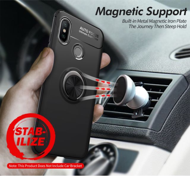 Ốp lưng Xiaomi Redmi Note 6 Pro chống sốc giá đỡ Kiêm nhẫn Ô tô Hiệu Auto Focus