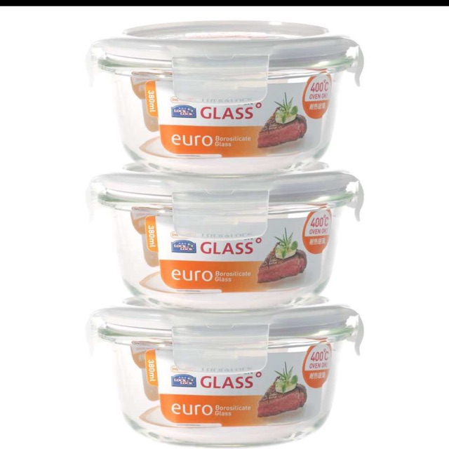 Hộp thủy tinh chịu nhiệt Lock&lock Glass Euro 380ml LLG821