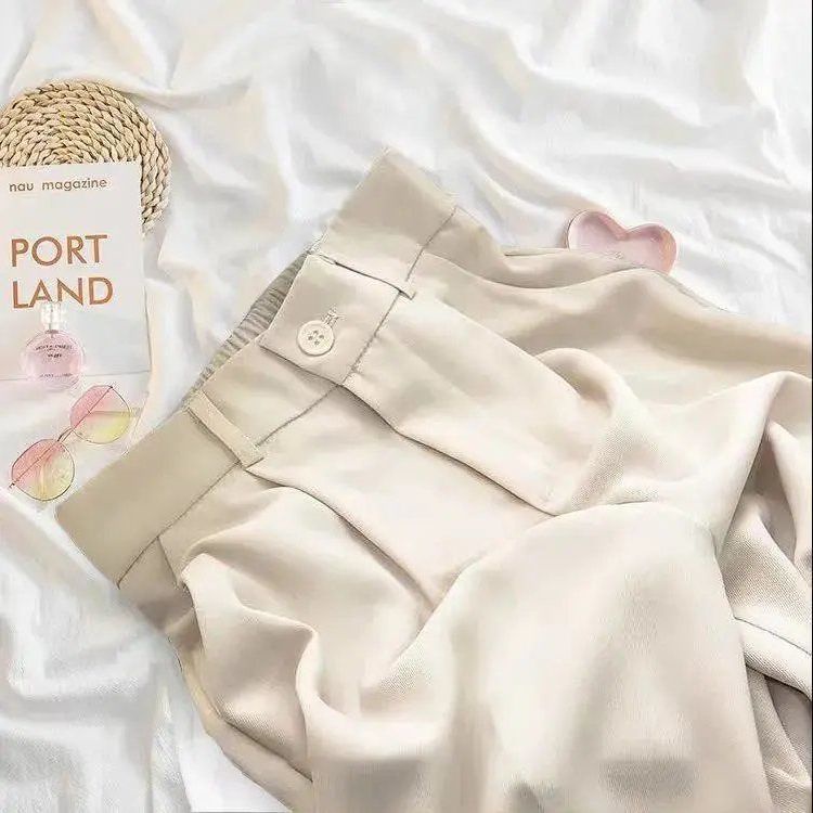 Quần Tây Dài Đến Mắt Cá Chân Dáng Rộng Phong Cách Hàn Quốc 2022 Mới Cho Nữ