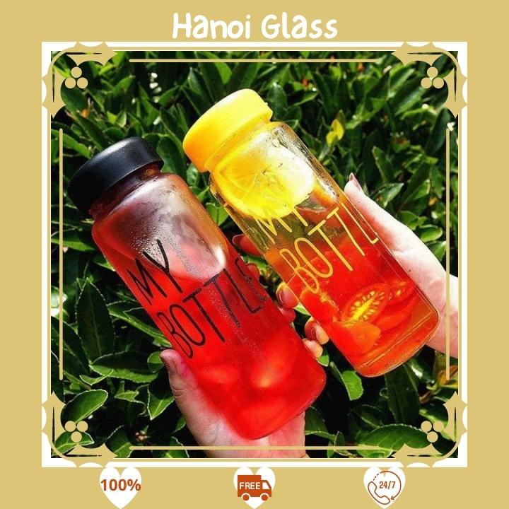 Bình thuỷ tinh 🍁 My Bottle 🍁 480ml đựng nước học sinh văn phòng dễ dàng vệ sinh [ RẺ VÔ ĐỊCH ]