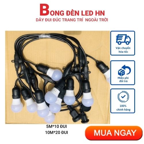M02 Dây Đui Đèn Ngoài Trời Chống Nước, Dây Đèn Trang Trí Quán, Cà Phê, Sân Vườn (mua 1 tặng 2)