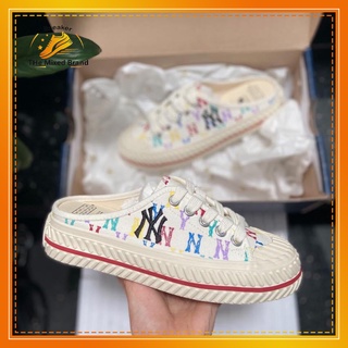 Giày thể thao Sneaker MLB Mule Playball Monogram Trắng Real 32SHSM111