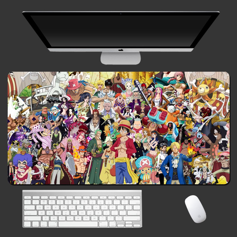 ☾❄☬☽One Piece Anime mouse pad extra large thickened Luffy Zoro Boa Hancock ace computer keyboard large table mat customi