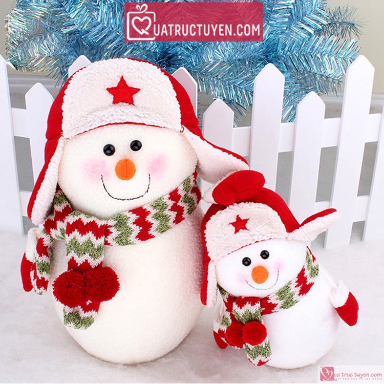 Người tuyết bông giáng sinh trang trí Noel quà tặng noel dễ thương (cao 45cm/ 32cm/ 23cm)