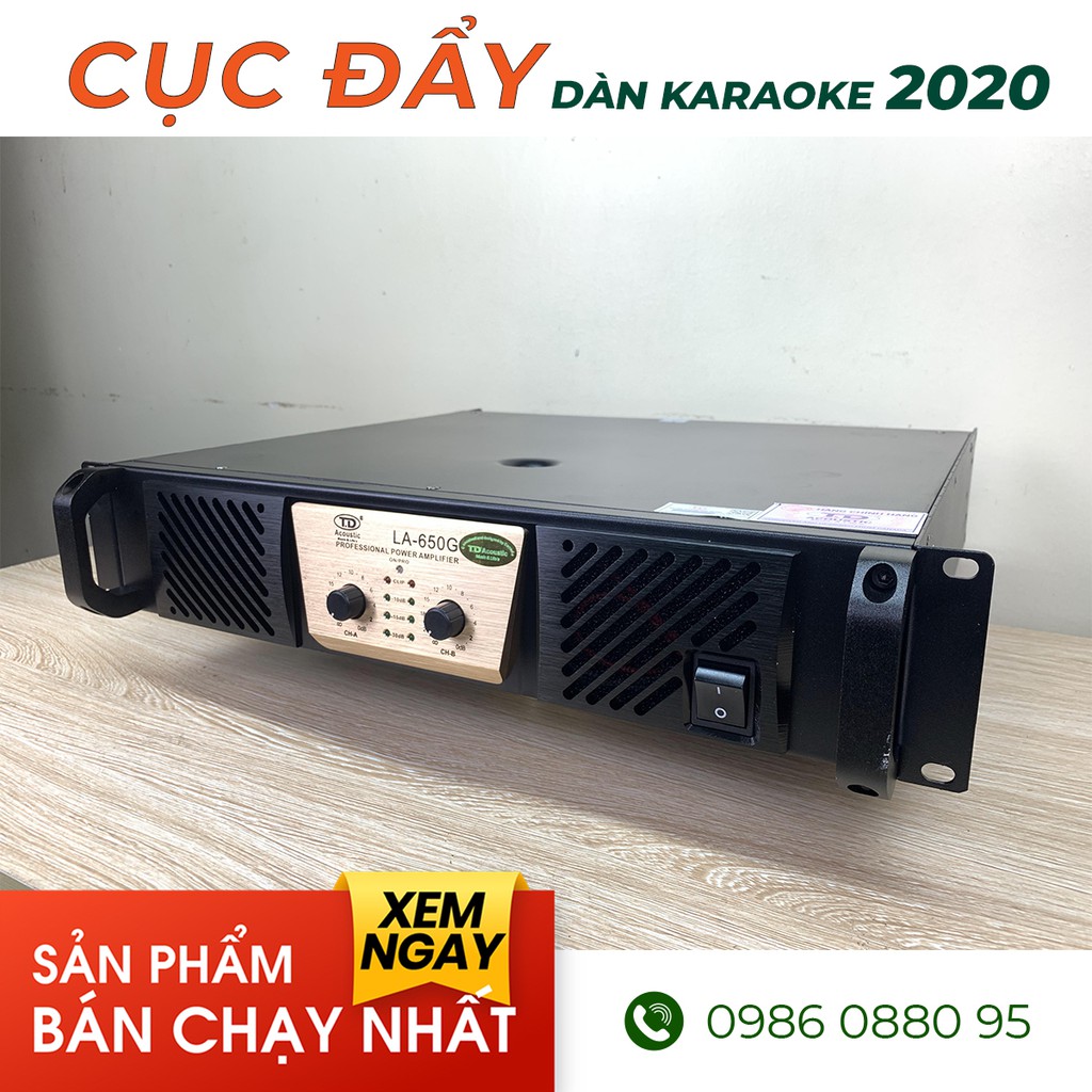 Cục đẩy 2 kênh TD Acoustic LA-650G : 24 SÒ : 650W / 1 Kênh đánh 2 loa Bass 30