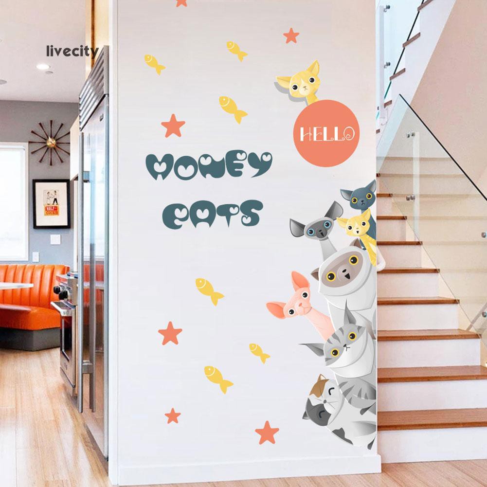 Sticker dán tường hình những chú mèo dễ thương | BigBuy360 - bigbuy360.vn