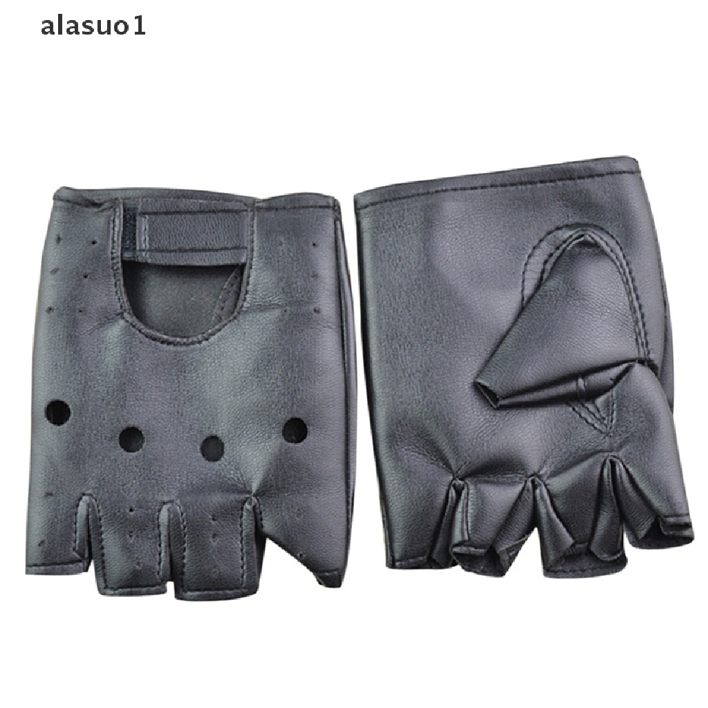 Găng Tay Lái Xe Bằng Da PU Màu Đen Không Ngón alasuo1 Cho Nam Và Nữ