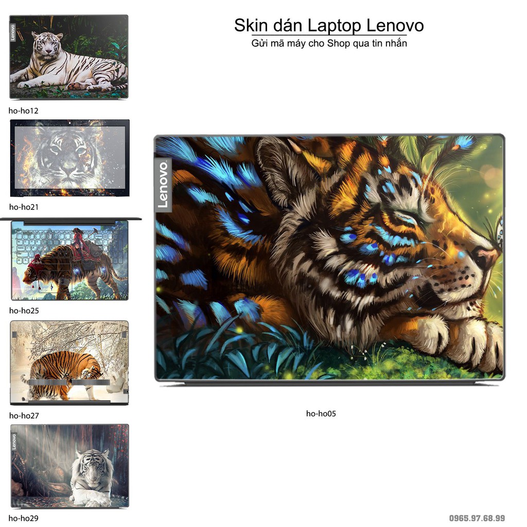 Skin dán Laptop Lenovo in hình Con hổ (inbox mã máy cho Shop)