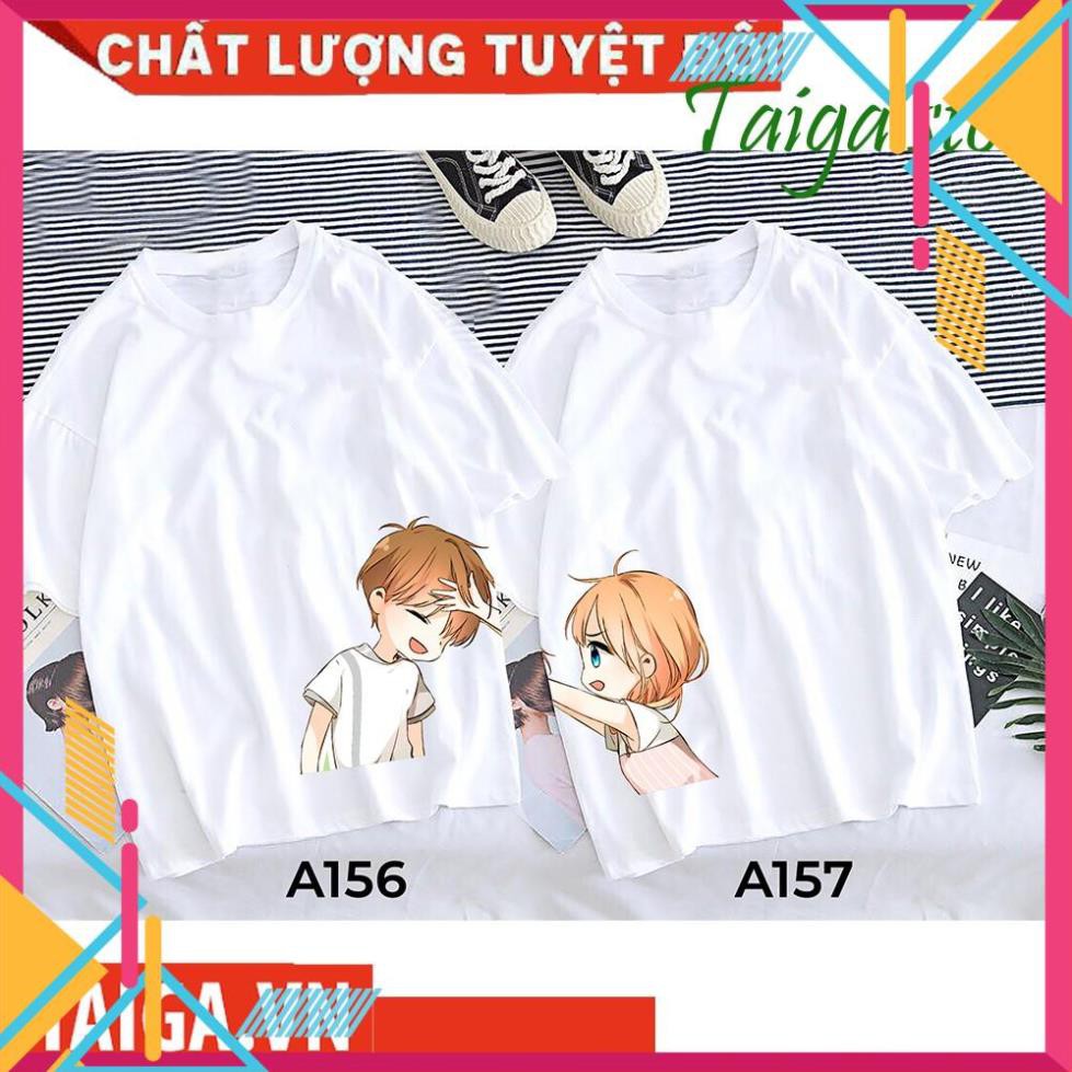 (SALE 50%) Áo thun đôi in hình icon, Áo phông nam nữ cute mã A156-157