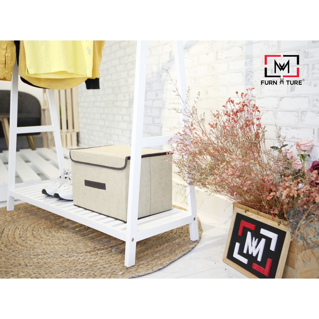 Giá treo quần áo chữ a lắp ráp 1 tầng size ngang 1 mét màu trắng thương hiệu MW FURNITURE - Nội thất căn hộ