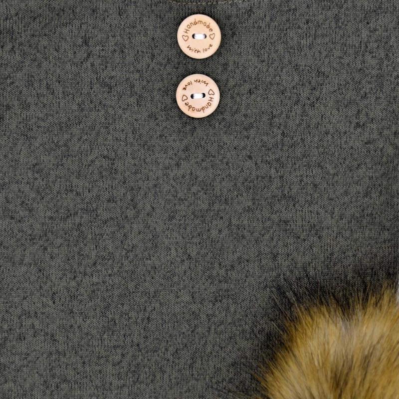 Bộ Áo Liền Quần Bằng Lông Dệt Kim Kèm Mũ Cho Bé Sơ Sinh