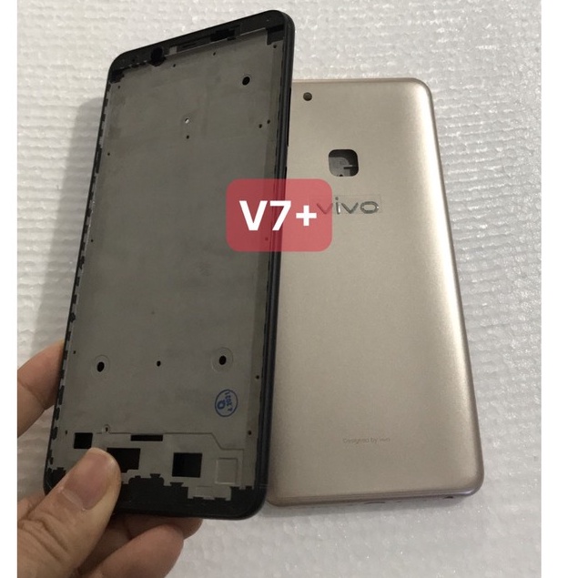 bộ vỏ V7 plus / V7+ / vivo 1716 - gồm lưng,sườn,phím và kính camera