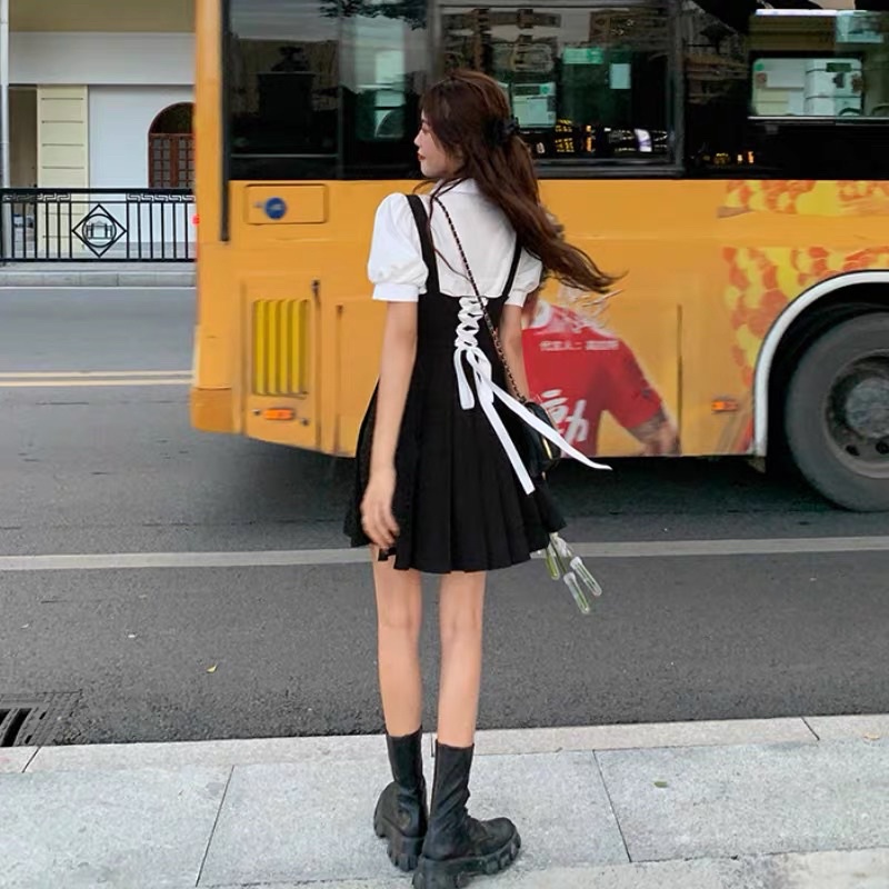 Set váy màu đen xinh xắn dễ thương phong cách tiểu thư nhacuapom