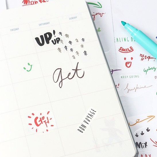 Bộ 6 Sticker chữ phong cách Châu Âu (ST04)