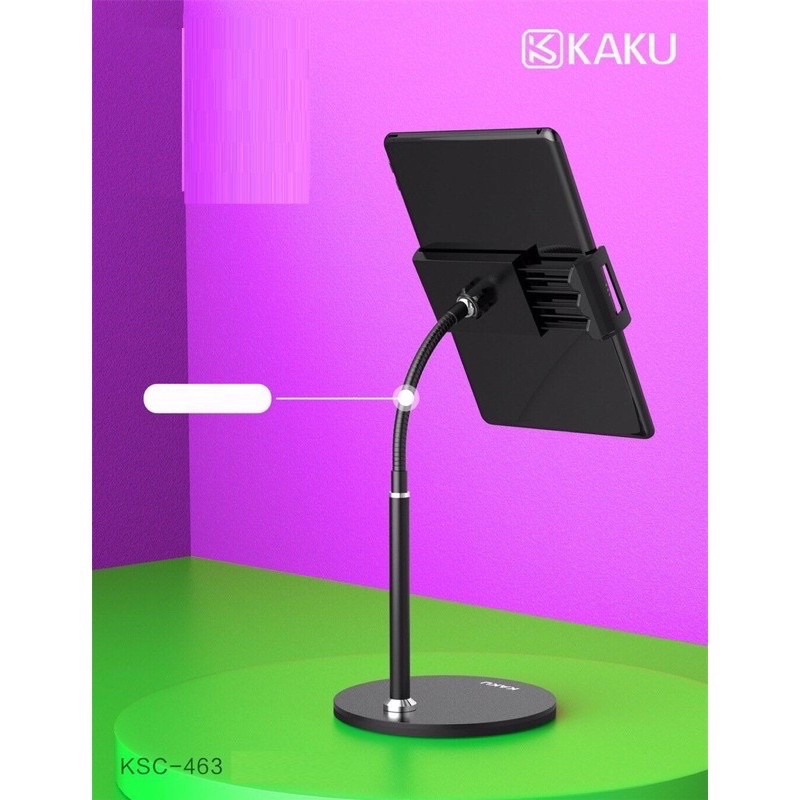 Giá đỡ kẹp điện thoại, máy tính bảng, iPad để bàn chính hãng KaKu, góc xoay linh hoạt, chắc chắn