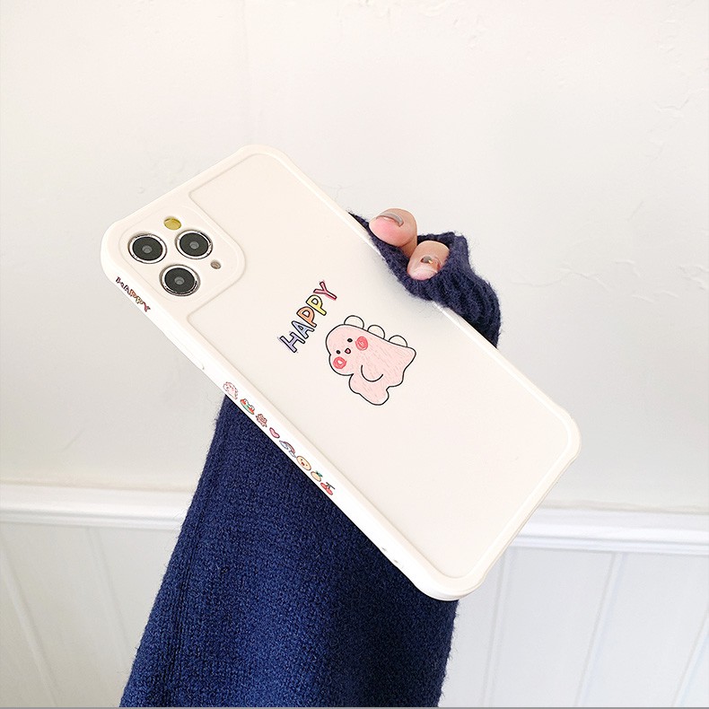 Ốp lưng iphone T-Rex happy cạnh vuông in hình viền 5/5s/6/6plus/6s/6splus/7/7plus/8/8plus/x/xs/11/12/pro/max/plus/promax | BigBuy360 - bigbuy360.vn