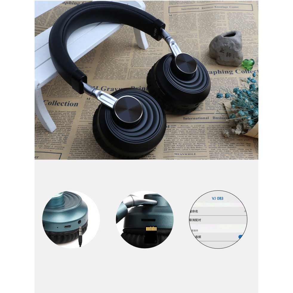 🎀FREESHIP🎀
 Tai Nghe Chụp Tai Bluetooth VJ083 Pro Bass Có Khe Gắn Thẻ Nhớ - Bảo Hành 1 Đổi 1