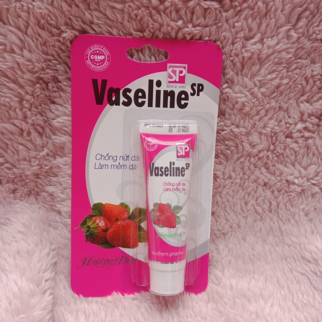 Tuýp kem dưỡng ẩm da Vaseline Pure hương dâu (10g)