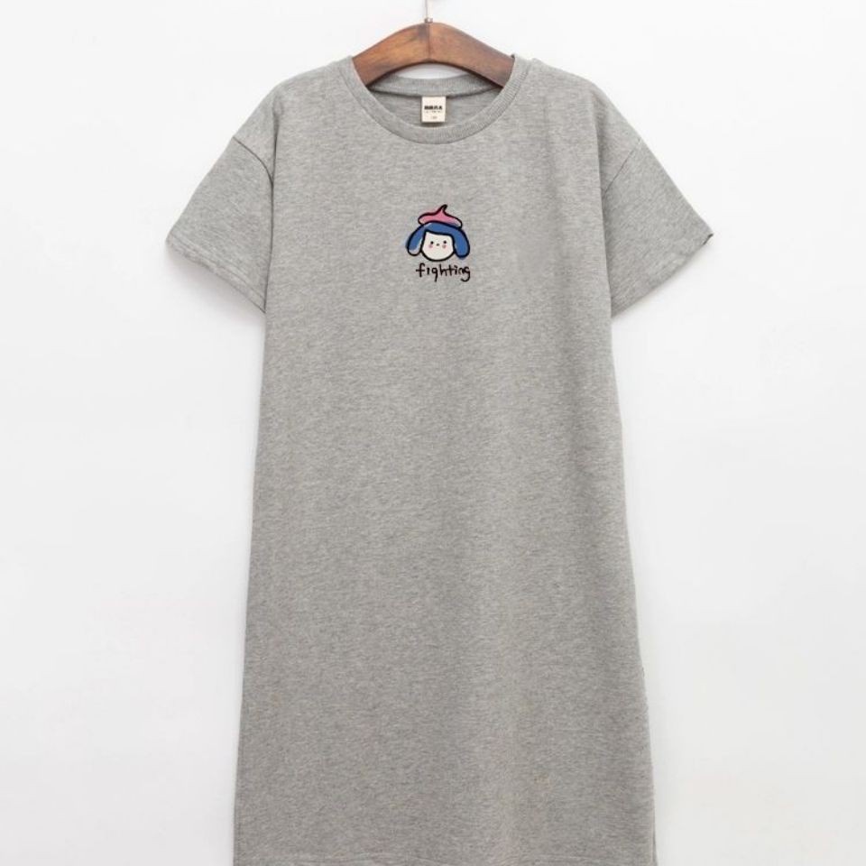 [Giao Hàng Ngay] Đầm Ngủ Cotton Tay Lửng Dáng Dài Rộng Thời Trang Mùa Hè Năm 2021 Dành Cho Bé Gái