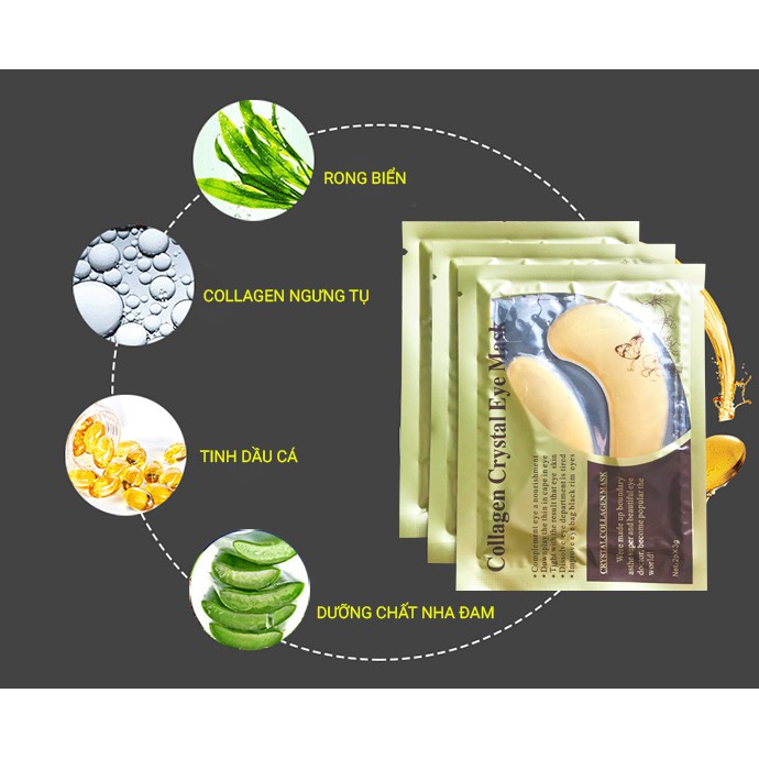 Mặt nạ mắt collagen Vàng dưỡng ẩm giảm thâm bọng mắt và vùng thâm dịu nhẹ công nghệ Hàn Quốc | Thế Giới Skin Care