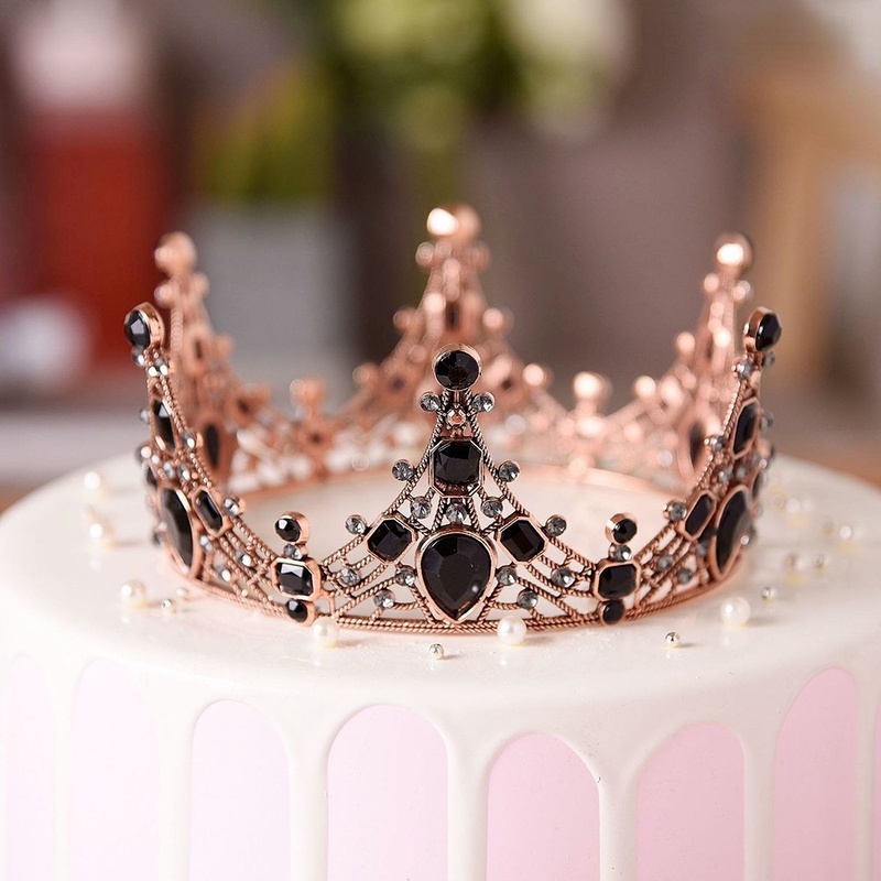 Phụ Kiện Hình Vương Miện Đính Pha Lê Trang Trí Bánh Kem Sinh Nhật / Tiệc Cưới