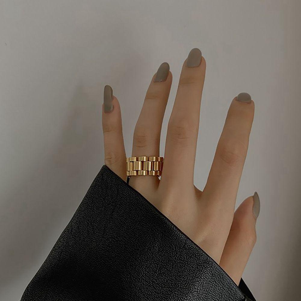 Nhẫn Thép Titan Đơn Giản Phong Cách Hip Hop Cho Nữ