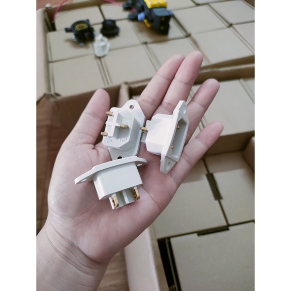 ổ 3 chân, jack cắm 3 chân nồi cơm điện chân đồng