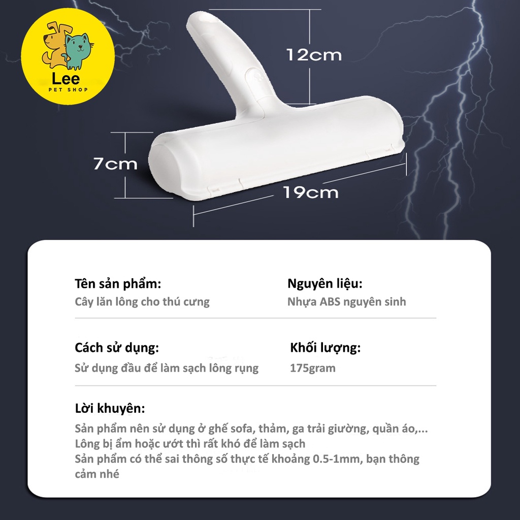 Cây lăn lông chó mèo cầm tay - Cây lăn tĩnh điện hút lông thú cưng tiện lợi