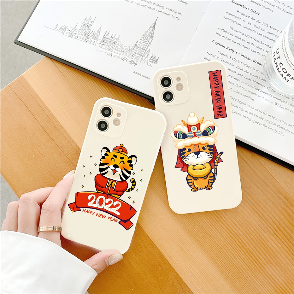 Ốp lưng iphone TẾT Hổ may mắn cạnh vuông ỐP TẾT 2022 6/6plus/6s/6splus/7/7plus/8/8plus/x/xr/xs/11/12/pro/max/promax e123