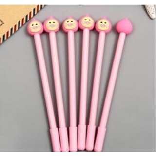 Bút bi nước mực đen hình trái đào cute