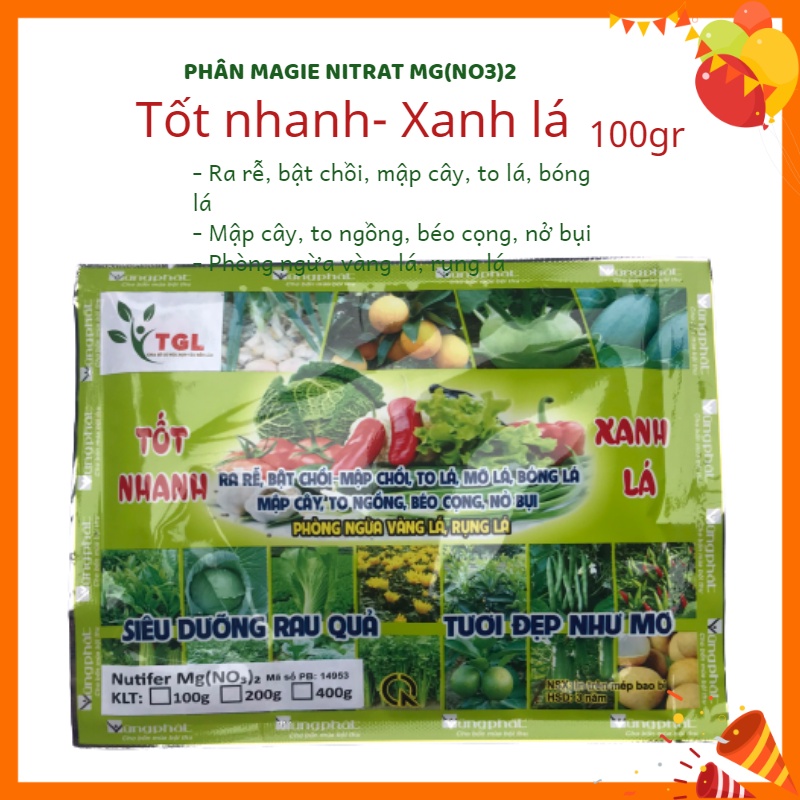 Phân Bón Lá MAGIE NITRAT MG2 - Tốt Nhanh Xanh Lá - Gói 100gr - Siêu Dưỡng Rau Quả, Tươi Đẹp Như Mơ