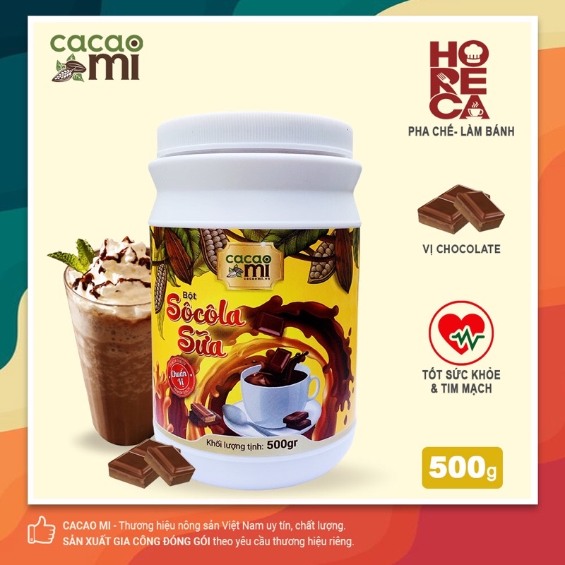Bột socola sữa CacaoMi HORECA thơm vị cacao 500g