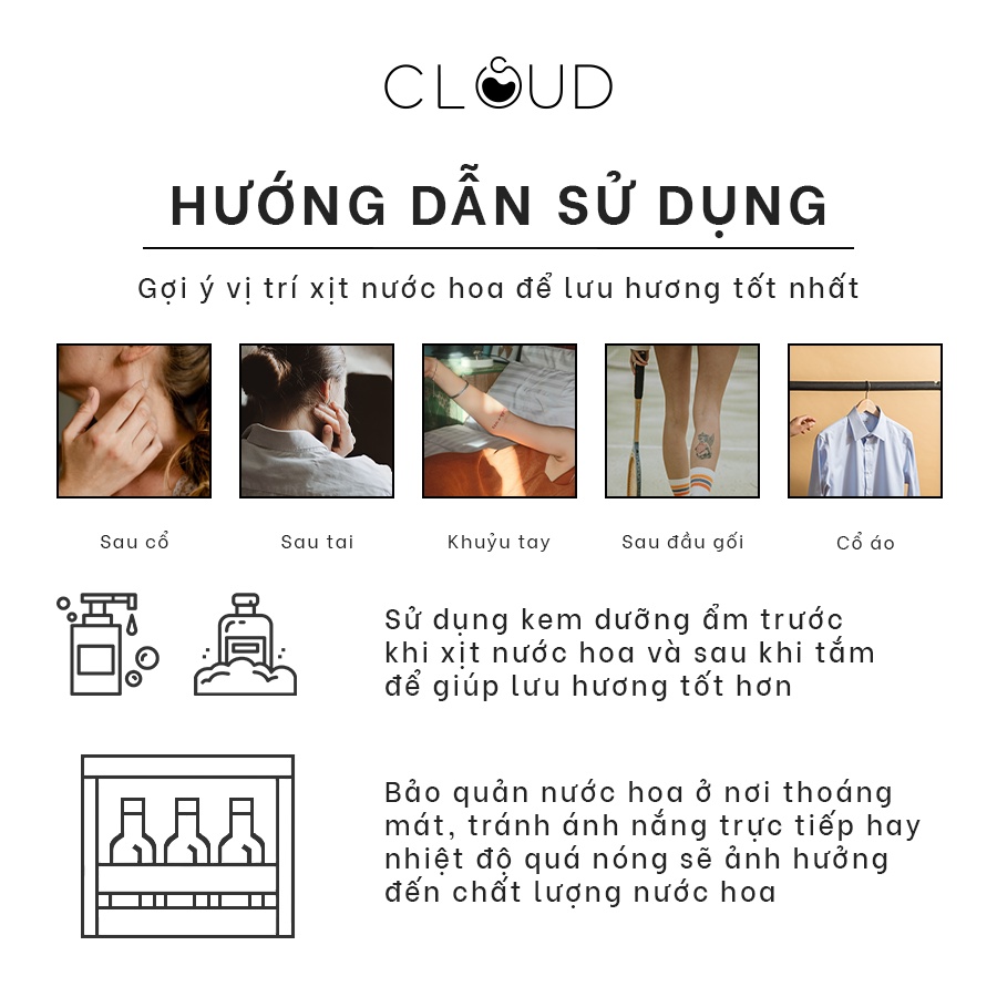 Tinh Dầu Nước Hoa Nữ Cloud Lavie Est Belle Thơm Mát, Cá Tính, Hấp Dẫn Lọ 2ml