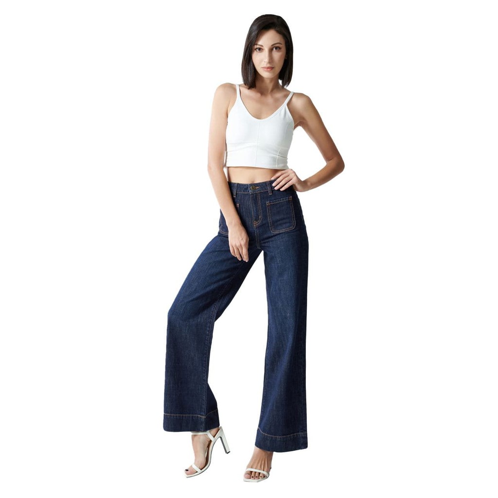 QUẦN JEANS NỮ DÁNG LOE RỘNG   V-SIXTYFOUR 220WD1084P1980