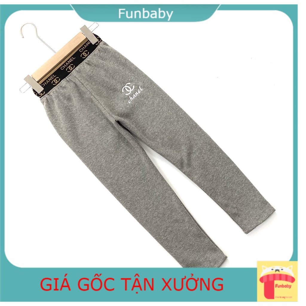 Quần nỉ cho bé gái ống suông, Quần lót lông cho bé 9-16 tuổi cạp chun bản to in chữ chất liệu vải cao cấp không bai xù