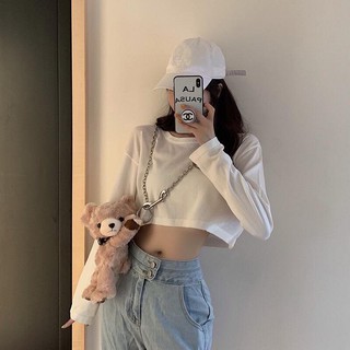 Áo thun croptop tay dài cực chất cực xinh xắn