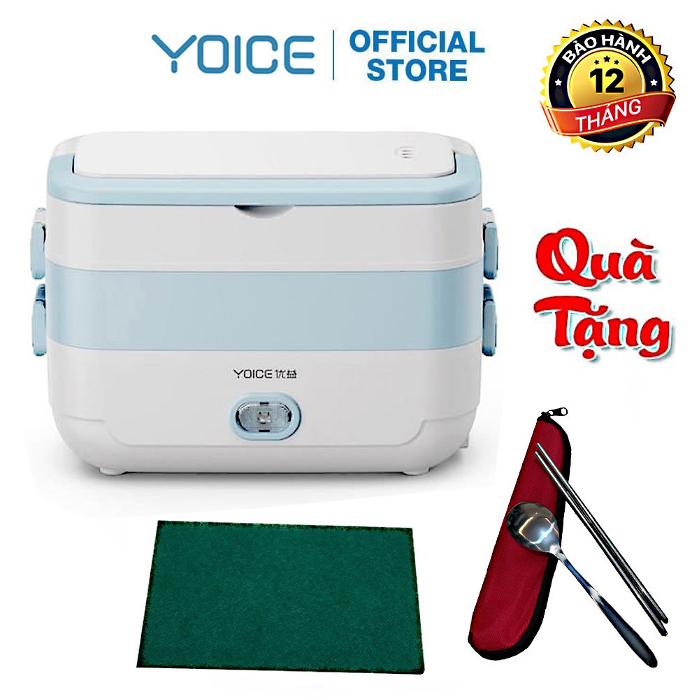 [Mã BMLT50 giảm đến 50K] Hộp cơm giữ nhiệt hâm nóng đa năng Yoice YOICE VUÔNG Y-FH5A - TẶNG KÈM THÌA, ĐŨA, MIẾNG RỬA BÁT