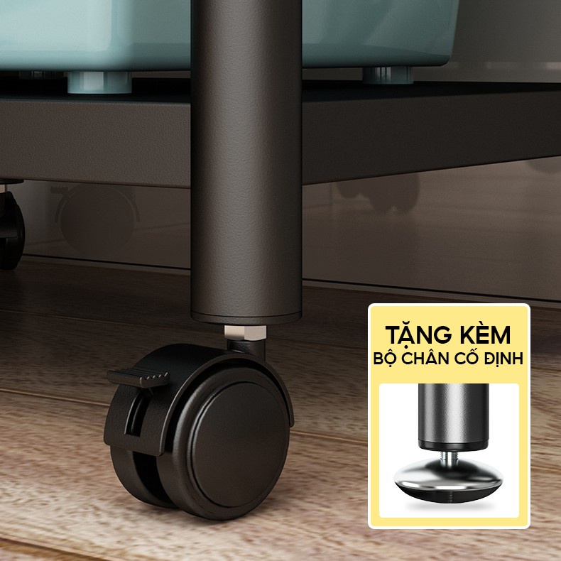 Giá kệ đựng đồ để lò sóng 3 tầng đa năng sơn đen tĩnh điện