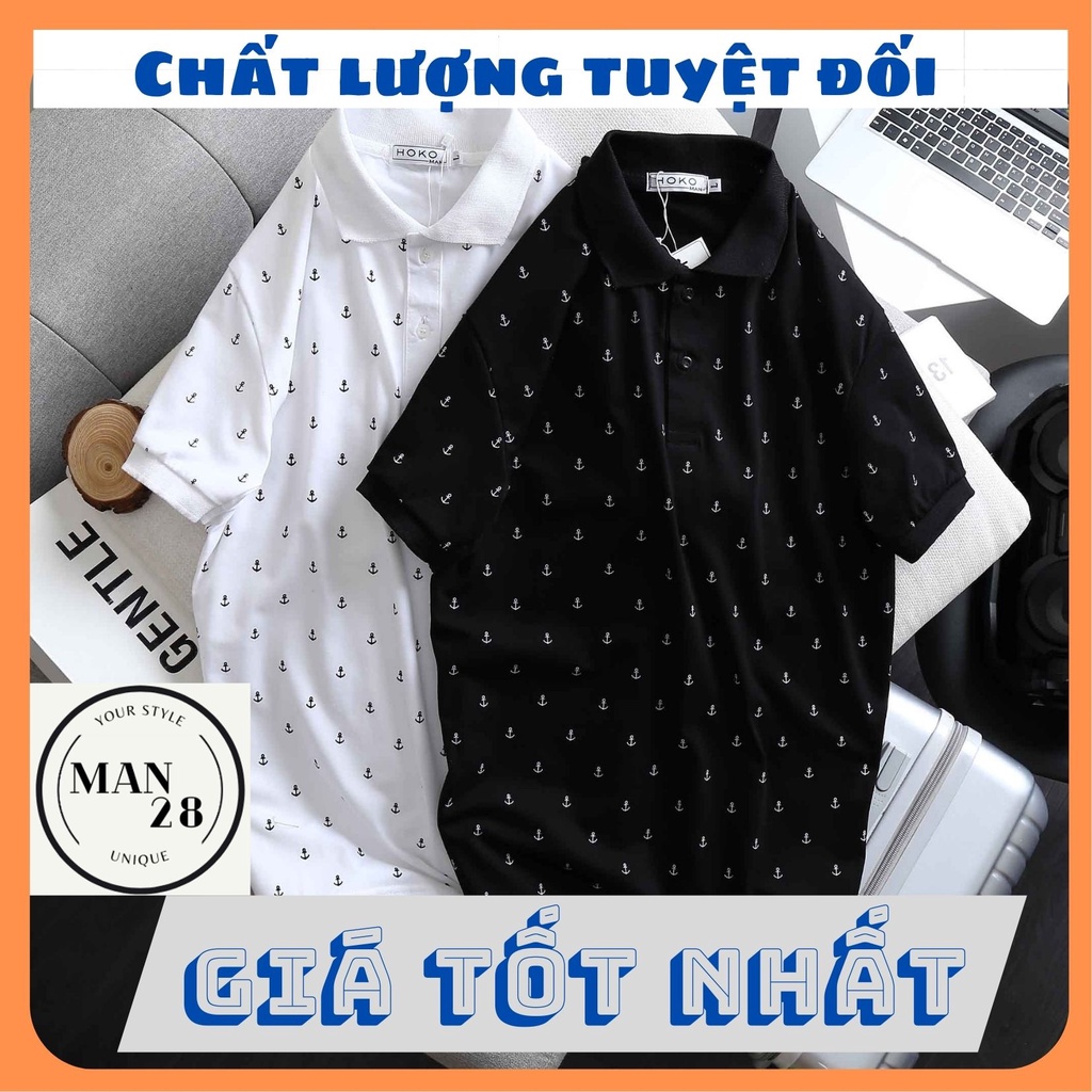 Áo polo nam cổ trụ TT09-MONEO cao cấp với điểm nhấn hình mỏ neo, trẻ trung, thanh lịch