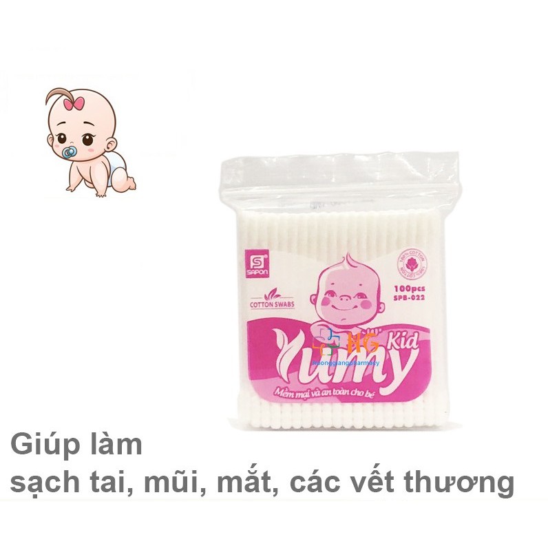 Tăm bông Yumi trẻ em (Gói 100 que)