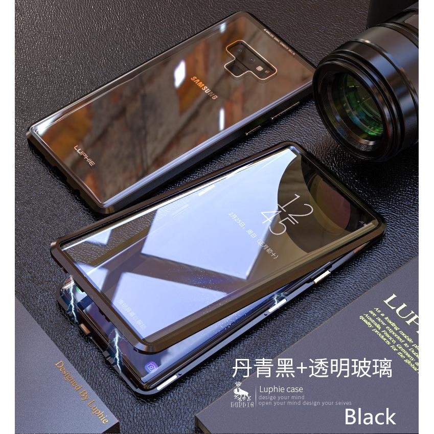 Bảo vệ 360 độ cho vỏ điện thoại di động kính cường lực hấp thụ kim loại, thích hợp ốp lưng điện thoại di động cho Samsung Galaxy Note 8 9