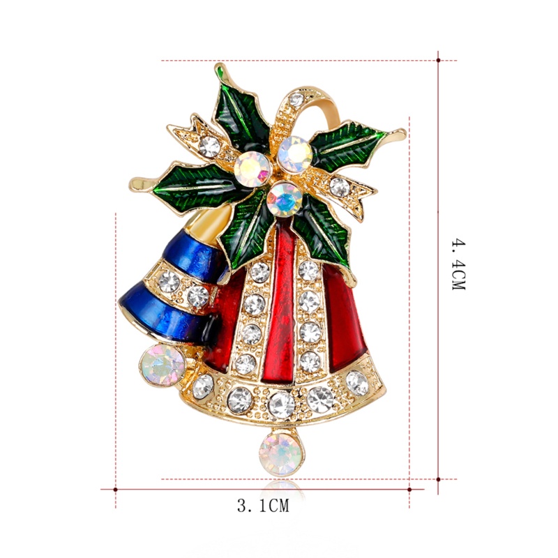 Ghim Cài Áo Hình Chuông Giáng Sinh Đính Đá Thời Trang Dành Cho Nữ