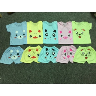 Set 5 bộ cotton loại 1 cộc tay bé trai/gái