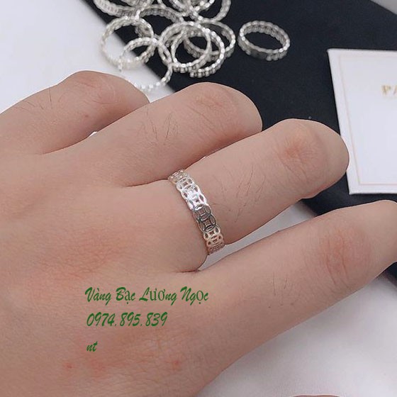Nhẫn bạc nữ kim tiền đơn giản