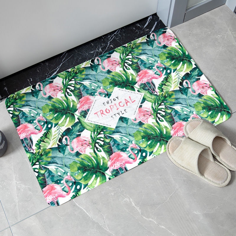 Thảm lót cửa chùi chân Vải Flannel Thấm Hút Tốt Chống Trượt Nhanh Khô Tiện Dụng