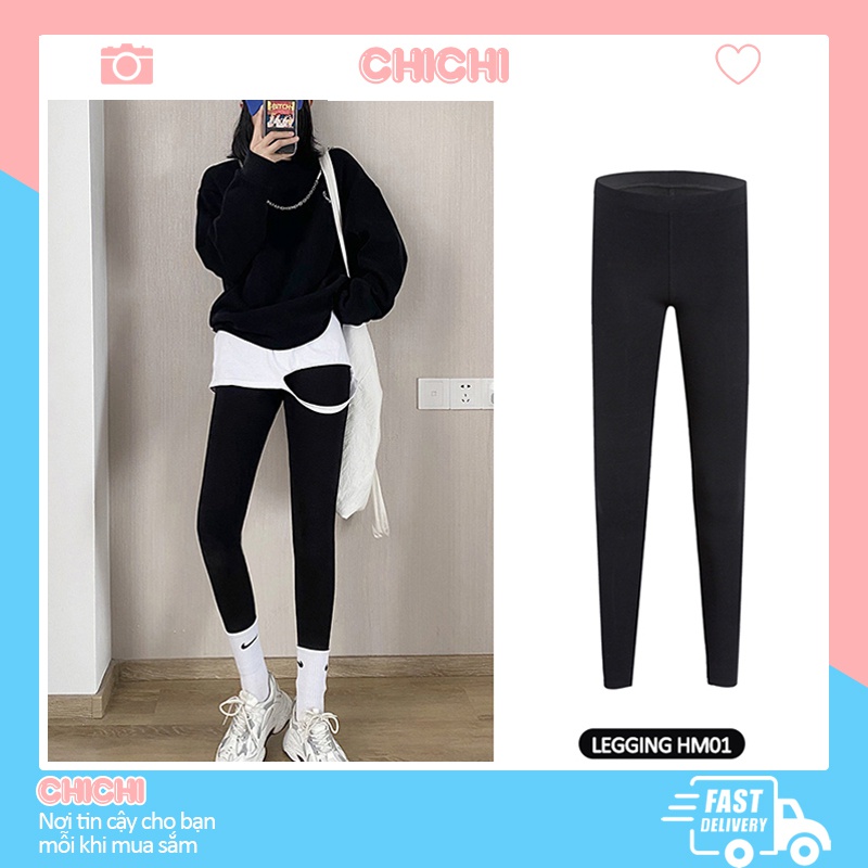 QUẦN LEGGING HffM CAO CẤP HM01 ChiChi.Hàng chuẩn XUẤT KHẨU chất thun cotton dày dặn,mềm mịn,thoáng mát